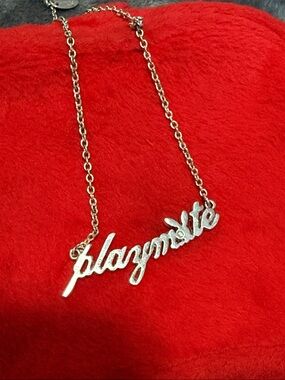 PLAYBOY - silver playmate necklace with jewel accent